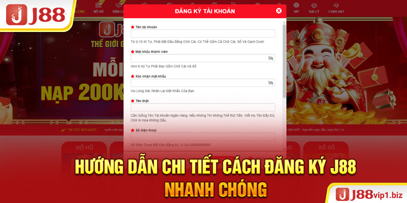 Hướng dẫn chi tiết cách đăng ký J88 nhanh chóng